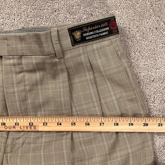 Luca Rossi Italia Suit Mens 42S 30W 30L Tan Plaid Superior 150s HighTech